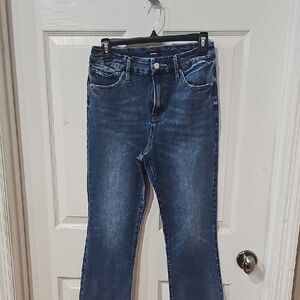 Express Cropped Flare Classic Blue Women's Jeans